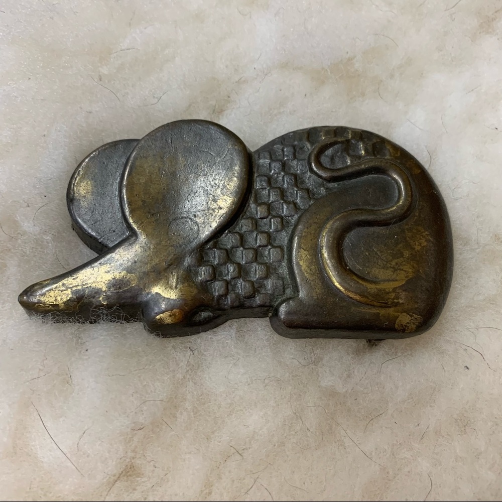 MOUSE • VINTAGE • SOLID BRASS • BELT BUCKLE